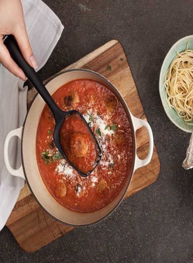 TASKHOUSE Silicone Spatula Set Rubber Spatulas with Stainless Steel Core Non-Stick Kitchen Utensils for Cooking, Baking & Mixing - 2 Piece (Black) - Image 5